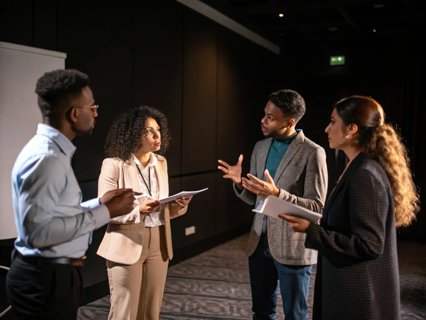 A workshop session at a LeaConnectSum conference, with participants actively engaged in a leadership development exercise.